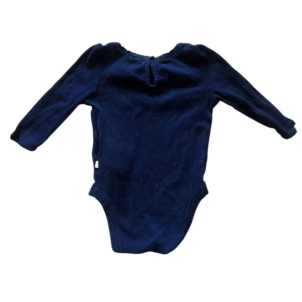 Baby Gap Navy Blue Ribbed Bodysuit | 3-6M
